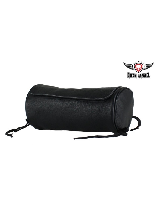 Soft Leather Motorcycle Tool Bag with Pocket Inside and Velcro