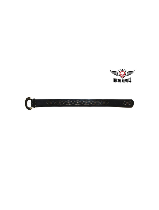 Womens Black Belt With Flowers
