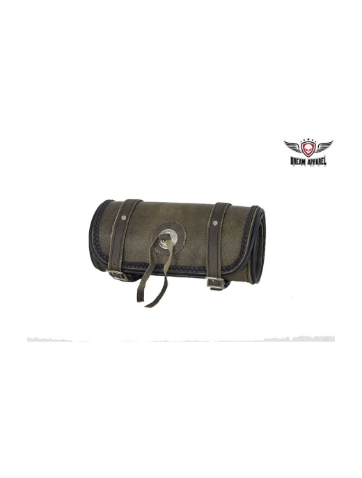Dream Apparel Brown Leather Motorcycle Tool Bag with Concho