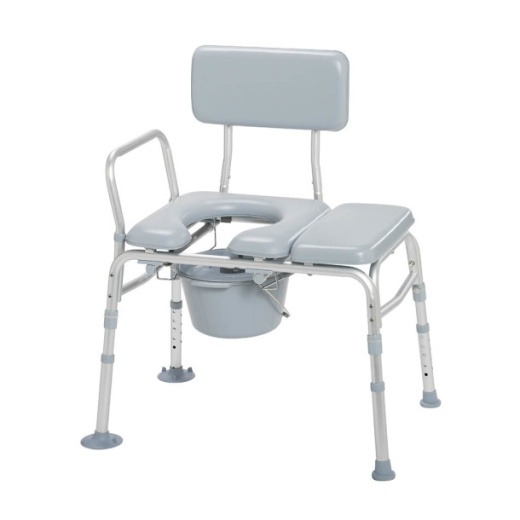 Combination Padded Transfer Bench/Commode - Bathroom Safety Made Easy
