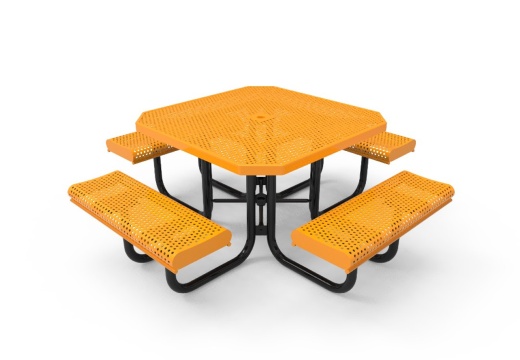 46" Octagon Table Punched Steel With Rolled Edges - Portable