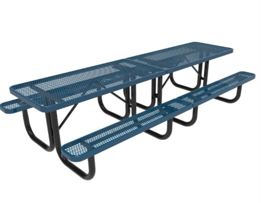 10' Rectangular Expanded Metal 2-5' Sections Picnic Table - Portable