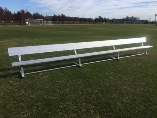 21' Aluminum Bench W/Back - 4 Legs - Portable
