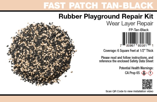 Fast Patch Poured-In-Place Rubber Surface Playground Repair Kit - Tan-Black