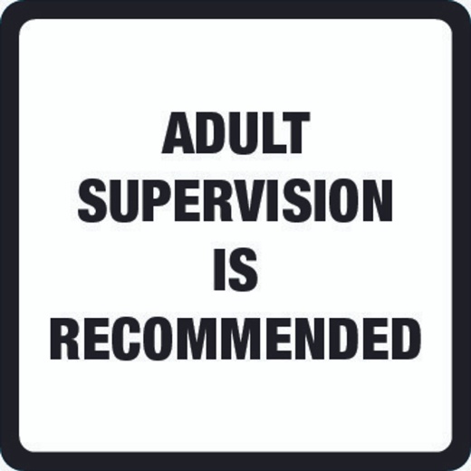 Adult Supervision Warning Label