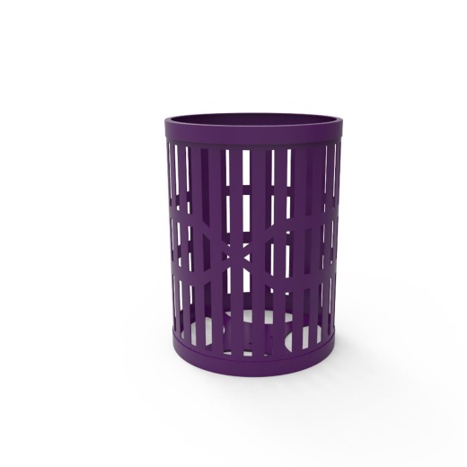 55 Gallon Slatted Steel Trash Can