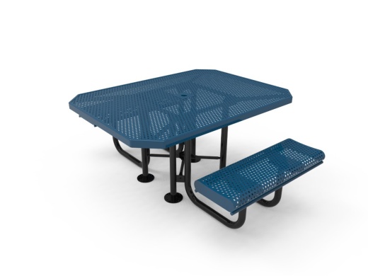 46" Octagon Ada 2 Seat Table Punched Steel With Rolled Edges - Portable
