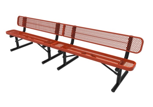10' Expanded Metal Bench W/Back