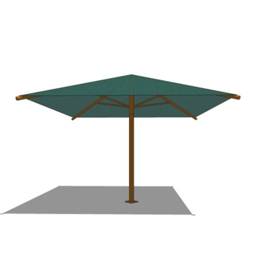 16' X 16'X 8' High Square Shade Umbrella