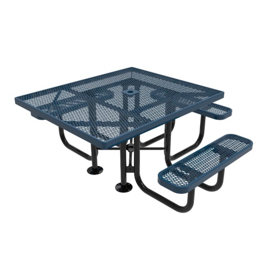 46" Square 3 Seat Accessible Expanded Metal Picnic Table - Portable
