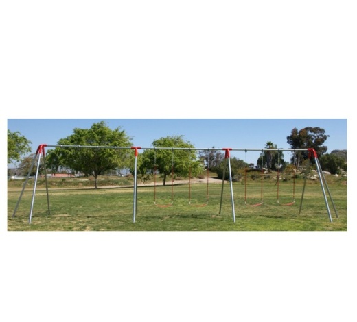 6 Seat Heavy Duty Tripod Swing Set With Strap Seats - 10'h