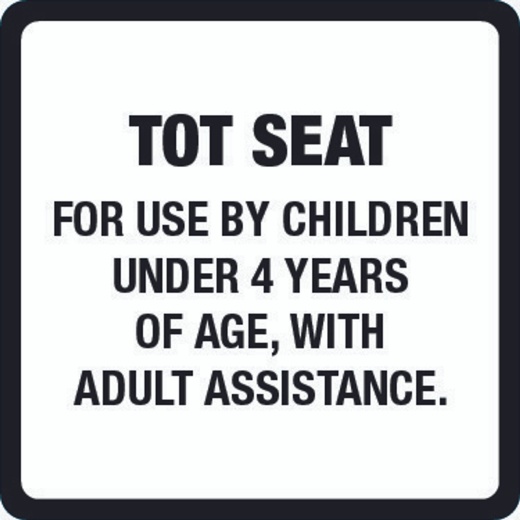 Tot Seat Warning Label