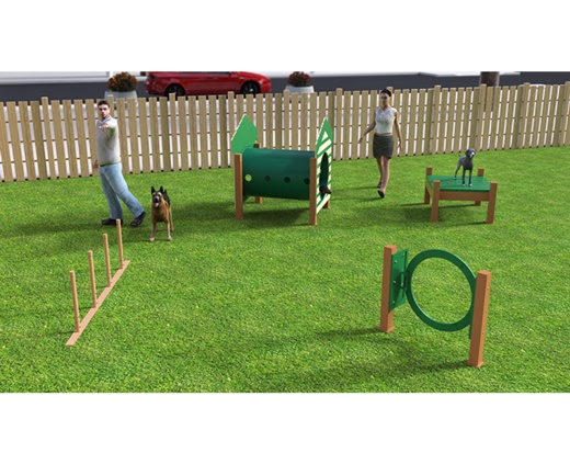 Recycled Small Dog Course - 4 Piece - Green-Beige