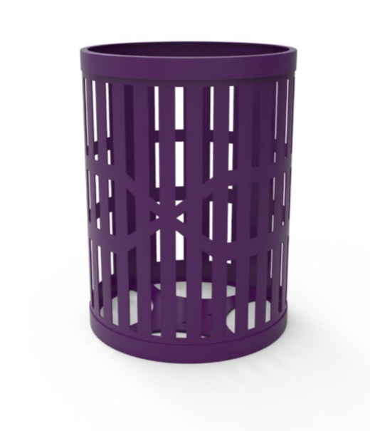 32 Gallon Slatted Steel Trash Can
