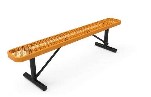 4' Punched Steel Bench No Back - Portable