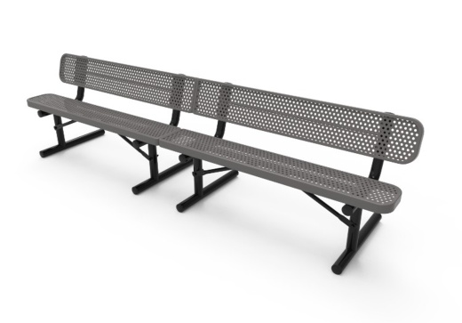 10' Punched Steel Bench With Back - Portable