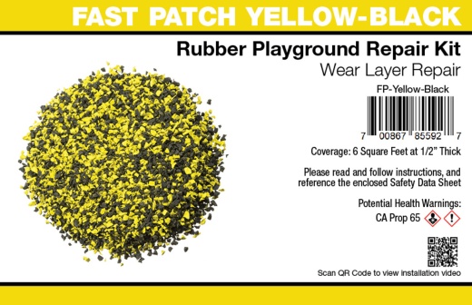 Fast Patch Poured-In-Place Rubber Surface Playground Repair Kit - Yellow-Black