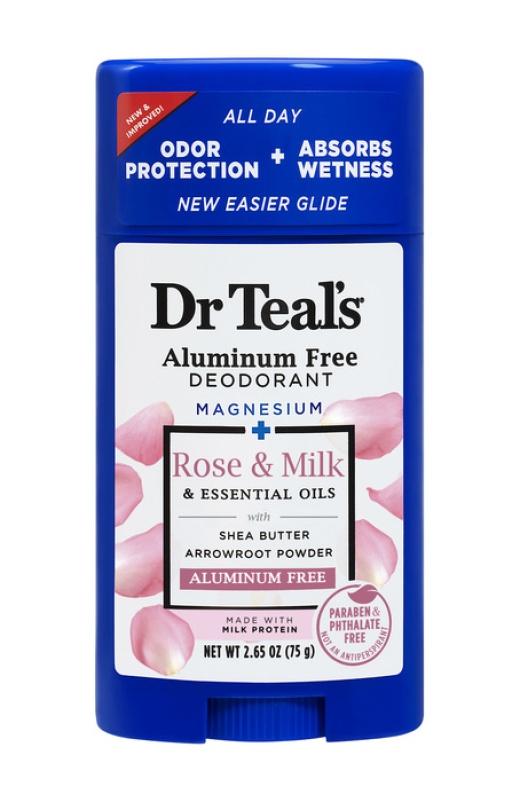 Dr. Teal's Rose Milk Aluminum Free Deodorant 2.65 Oz