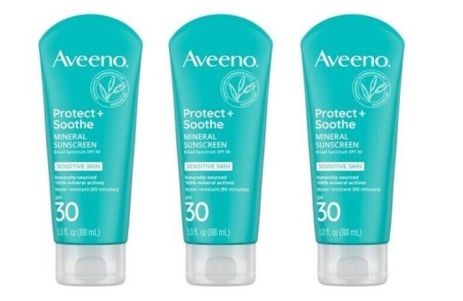 Bl Aveeno Spf 30 Protect + Soothe Mineral Sunscreen Sensitive 3Oz - Pack Of 3