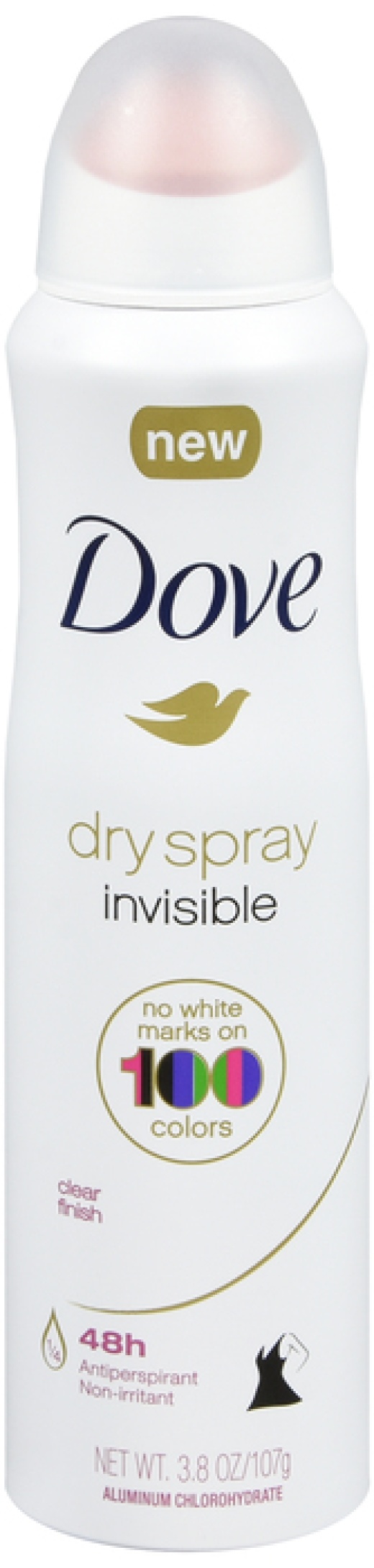 Dove Dry Spray Antiperspirant Deodorant Clear Finish Invisible 3.8 Oz