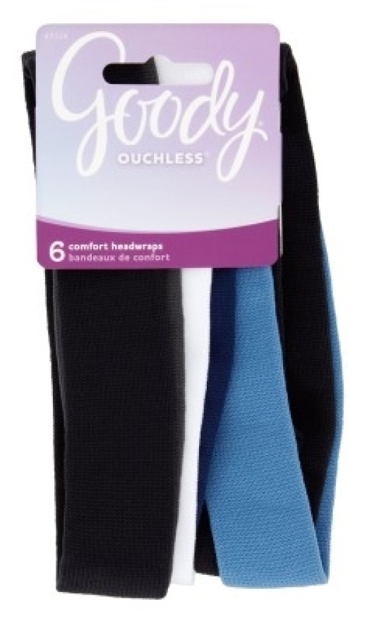 Goody #47326 Ouchless Comfort Nylon Headwraps 6 Count (3 Pieces)
