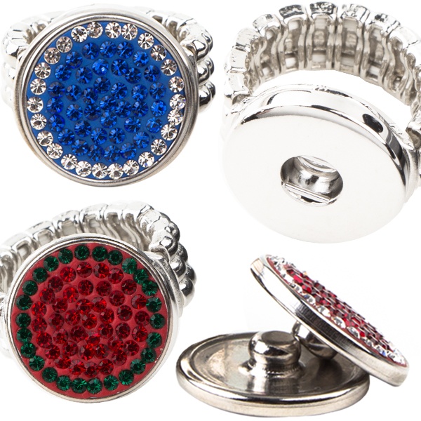 Stretch Snap Ring Jet/Crystal