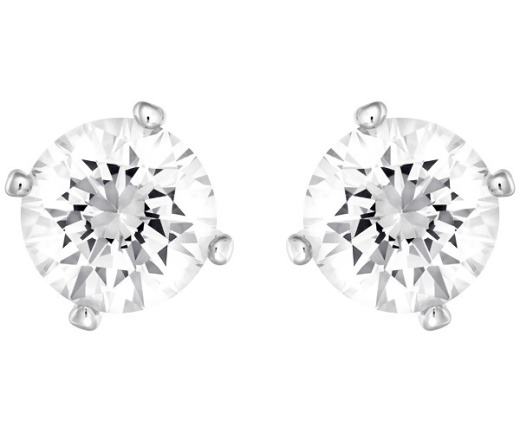 Swarovski Collection Rhodium Plated Reversible Crystal Pearl Earrings