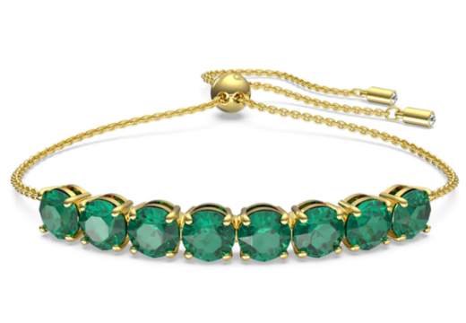 Swarovski Collections Exalta Bracelet Green, Gold-Tone Plated