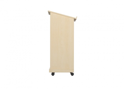 Lectern with Storage Shelves - Maple Veneer Podium for Classrooms and Presentation Areas