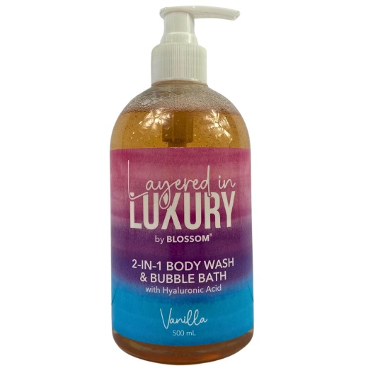 Layered In Luxury By Blossom 2-In-1 Body Wash & Bubble Bath 500Ml (60 Pcs Lot)