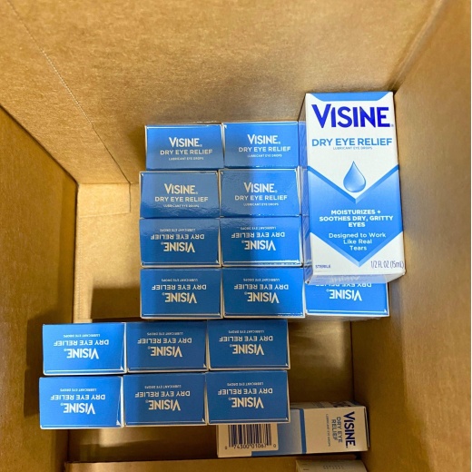 Visine Dry Eye Relief Moisturizes + Soothes Dry , Gritty Eyes Designed To Work Like Real Tears 1/2Oz (21 Pcs Lot)