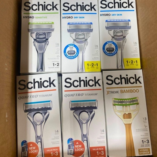 Schick Men Mix Includes Assorted Types Of Schick Men Razors + Cartridges (50 Pcs Lot)