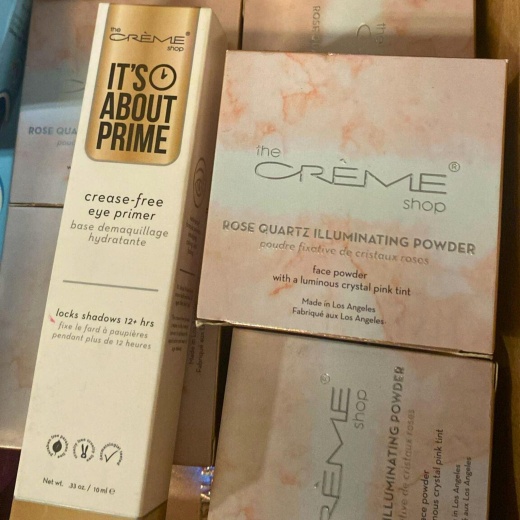 The Creme Shop It's About Prime Crease Free Eye Primer & Rose Quartz Illlumintaing Powder Face Powder (60 Pcs Lot)