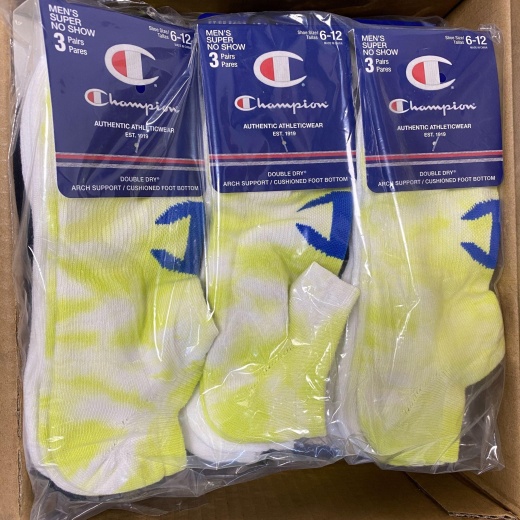 Champion Socks (3 Pair / Pack - 12 Pks/Case) - Assorted Upc
