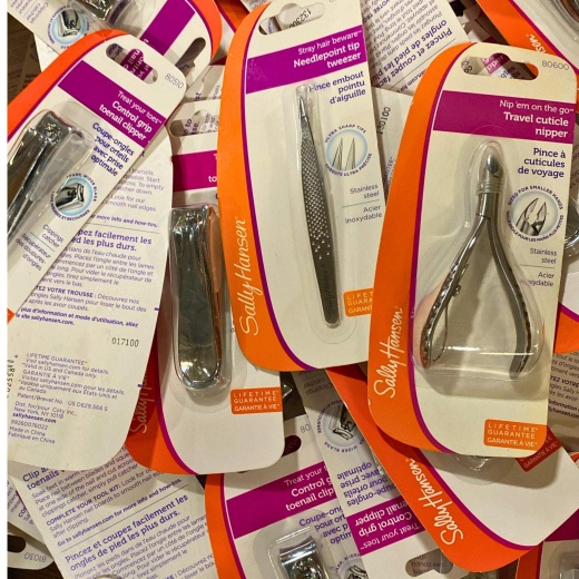 Sally Hansen Assorted Tools Includes Nail Clippers , Cuticle Nipper & Needlepoint Tip Tweezer (100 Pcs Lot)
