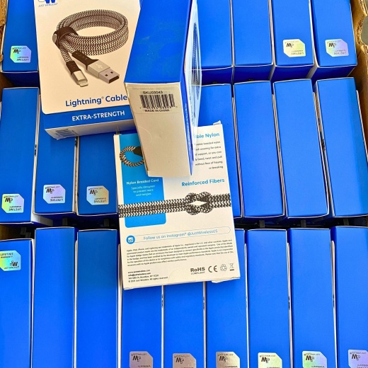 Just Wireless Lightning Cable Extra Strength 6Ft (50 Pcs Lot)