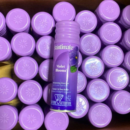 Skintimate Violet Blooms Moisturizing Shave Gel Vitamin E & Shea Butter 7Oz (50 Pcs Lot)