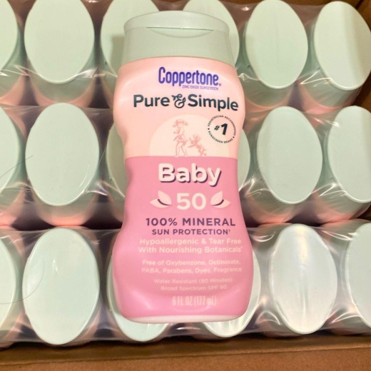 Coppertone Zinc Oxide Sunscreen Pure & Simple Baby Spf 50 6Oz (66 Pcs Lot)