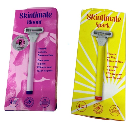 Skintimate Bloom & Spark Mix Smooth On Skin Sharp On Hair 4 Blades 2X Cartridges (50 Pcs Lot)