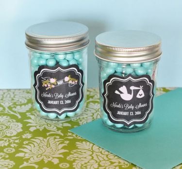 Chalkboard Baby Shower Personalized Mini Mason Jars