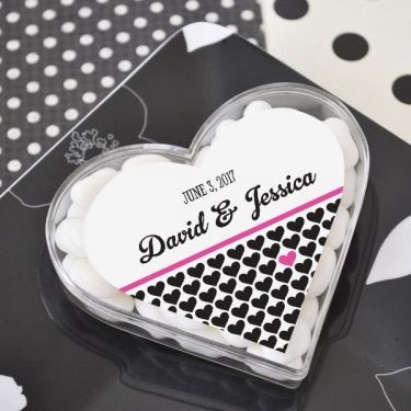 "Clearly In Love" Heart Acrylic Favor Boxes