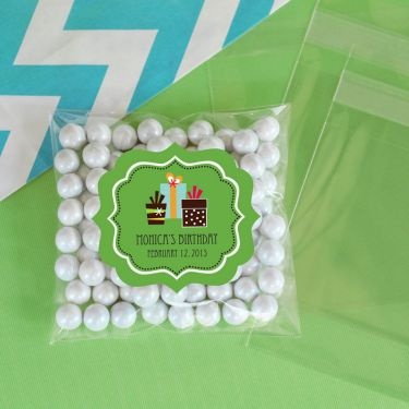 Personalized Birthday Clear Candy Bags (Set Of 24)