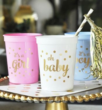 Gold Baby Shower Party Cups (Set Of 25)