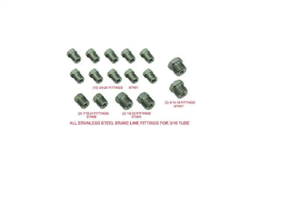 3/16" Brake/Fuel Line Stainless Fittings