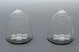 Chevy Taillight Lenses Clear With Chrome Bowtie 1955