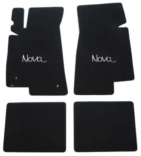 1968-74 Nova Lloyds Ultimat Black Front/Rear Floor Mats With Silver ...