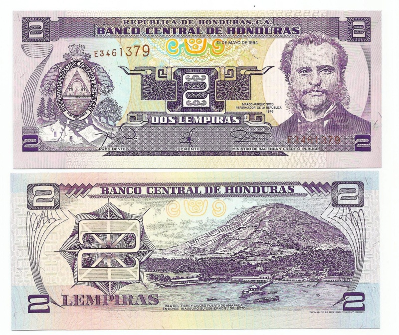 Honduras P72(U) 2 Lempiras