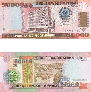 Mozambique P138(U) 50,000 Meticais