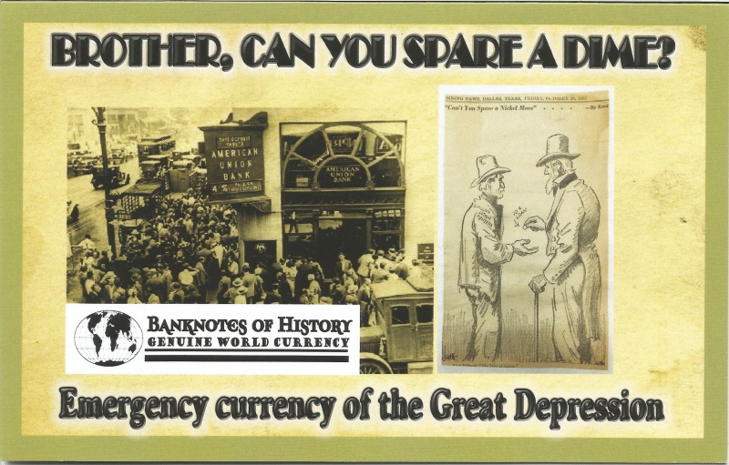 Emergency Currency Of The Great Depression $1 Pay Warrant Single Banknote Folder