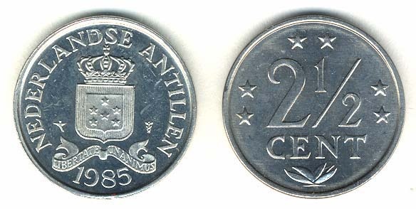 Netherlands Antillies Km9a(U) 2 1/2 Cents